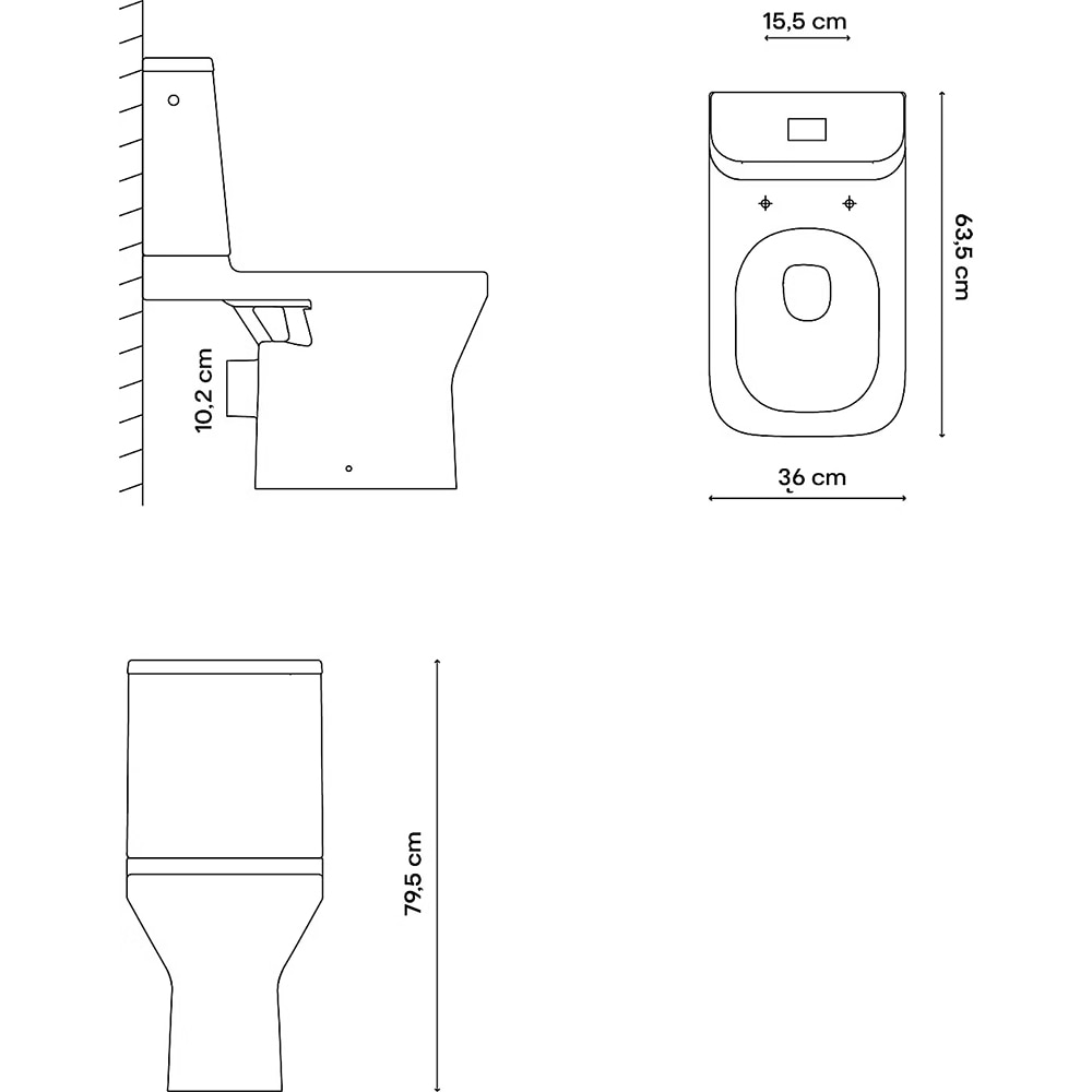 Set vas WC GoodHome Teesta, ceramica, evacuare orizontala, rezervor 3-4.5 l, Capac SoftClose, alb