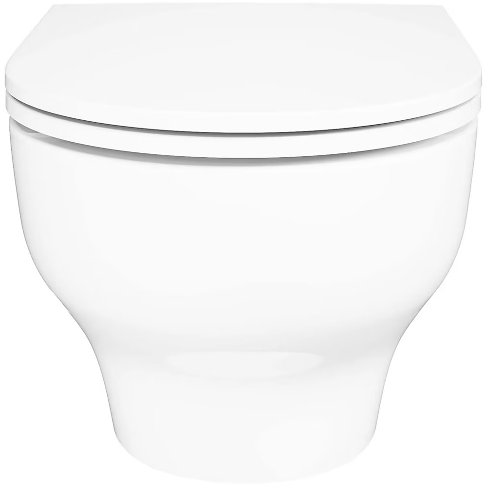 Vas WC suspendat GOODHOME Cavally, ceramica, 36 x 53 x 35 cm, capac SoftClose, alb