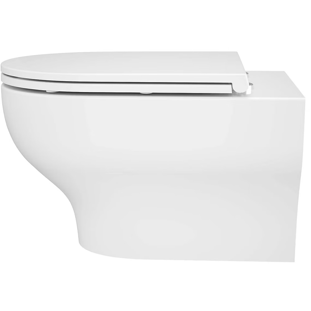 Vas WC suspendat GOODHOME Cavally, ceramica, 36 x 53 x 35 cm, capac SoftClose, alb