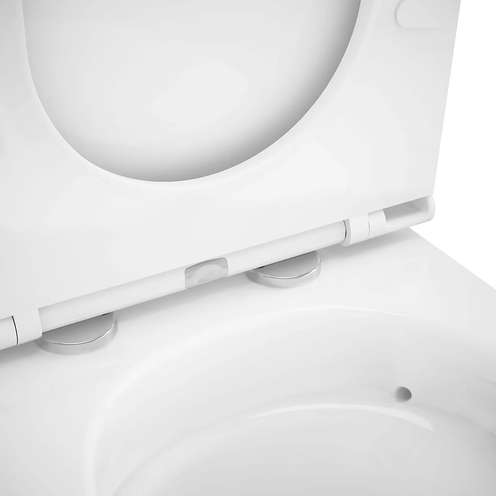 Vas WC suspendat GOODHOME Cavally, ceramica, 36 x 53 x 35 cm, capac SoftClose, alb