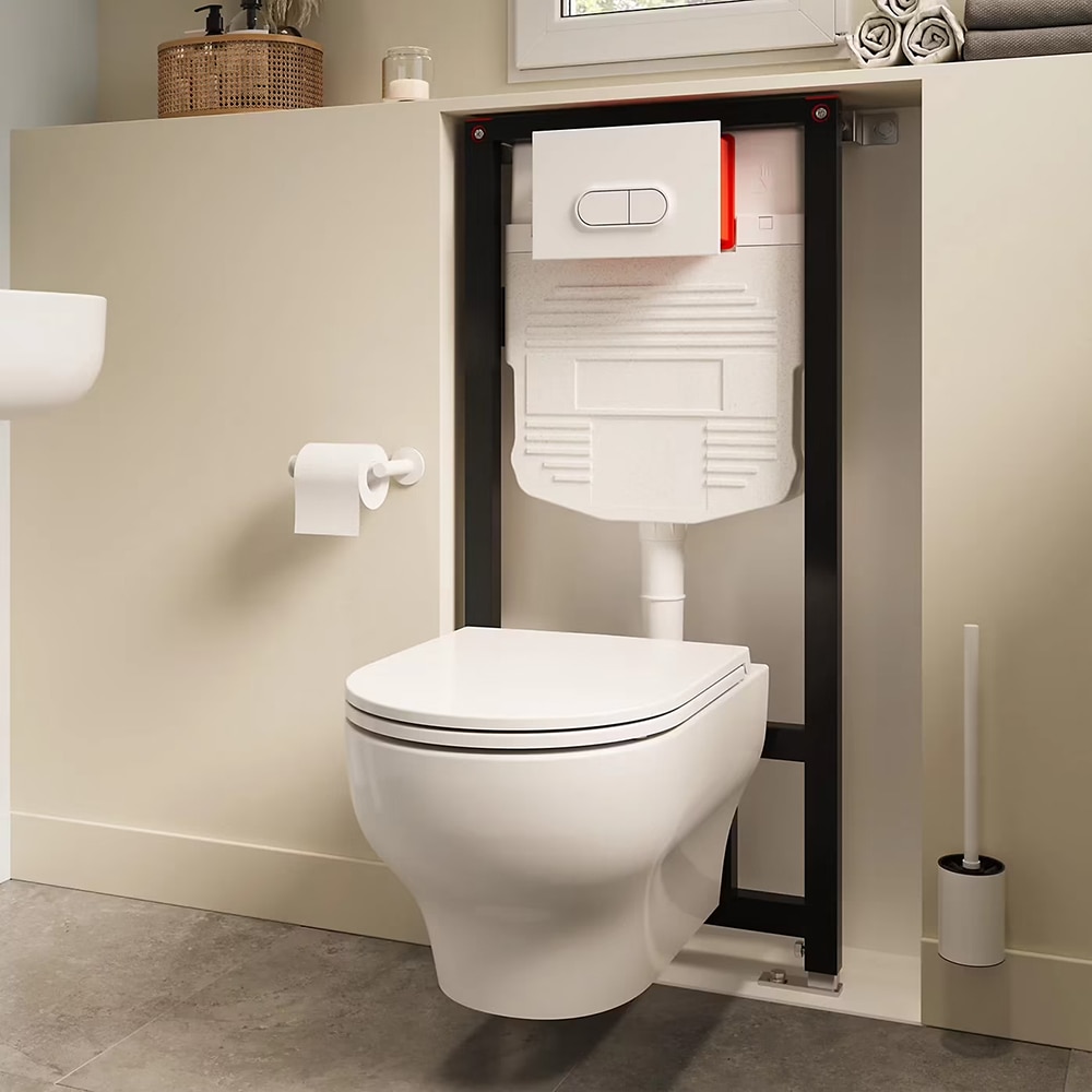 Vas WC suspendat GOODHOME Cavally, ceramica, 36 x 53 x 35 cm, capac SoftClose, alb