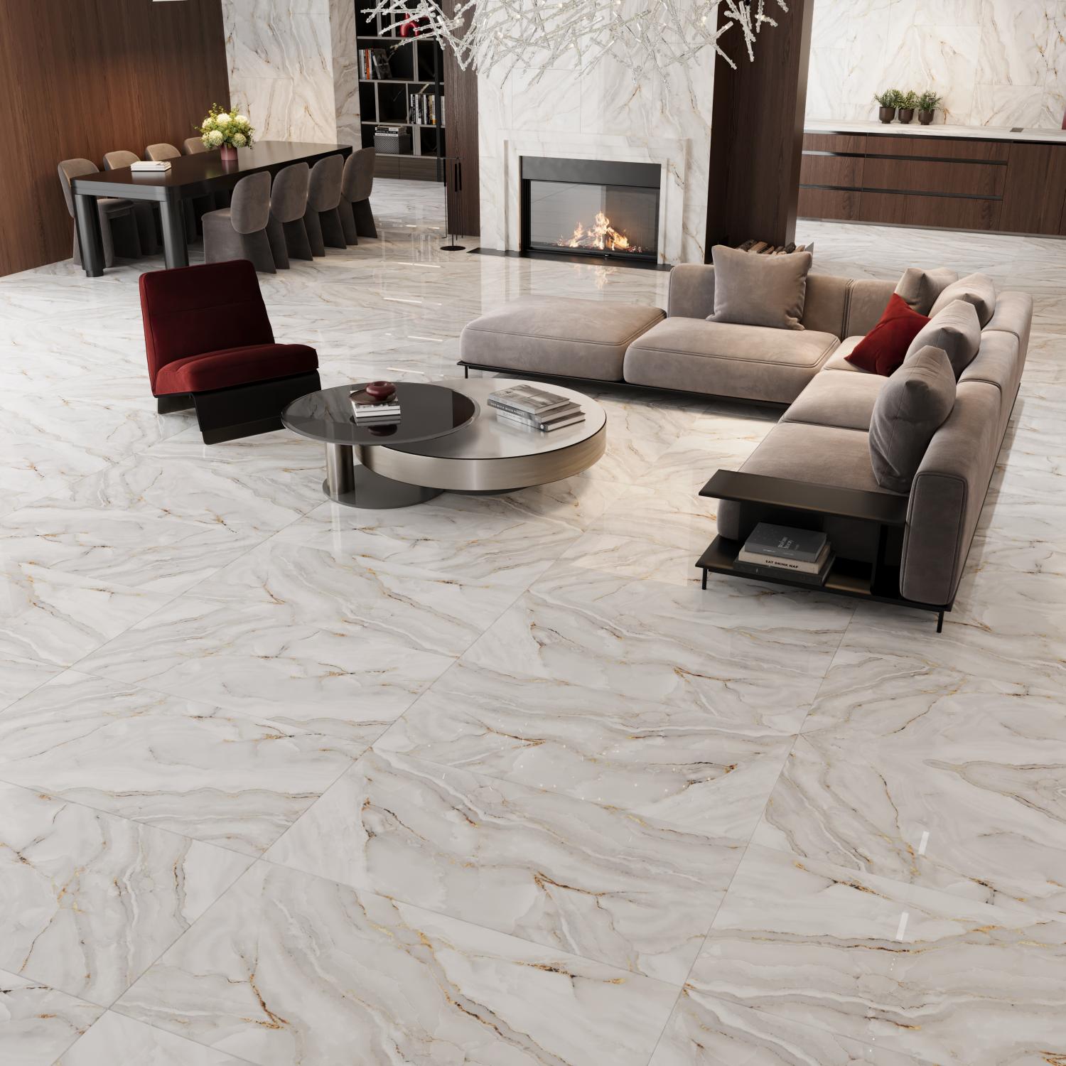 Gresie interior/exterior Butterfly, alba, 120 x 60 cm, 1,44 mp/cutie, PEI 3