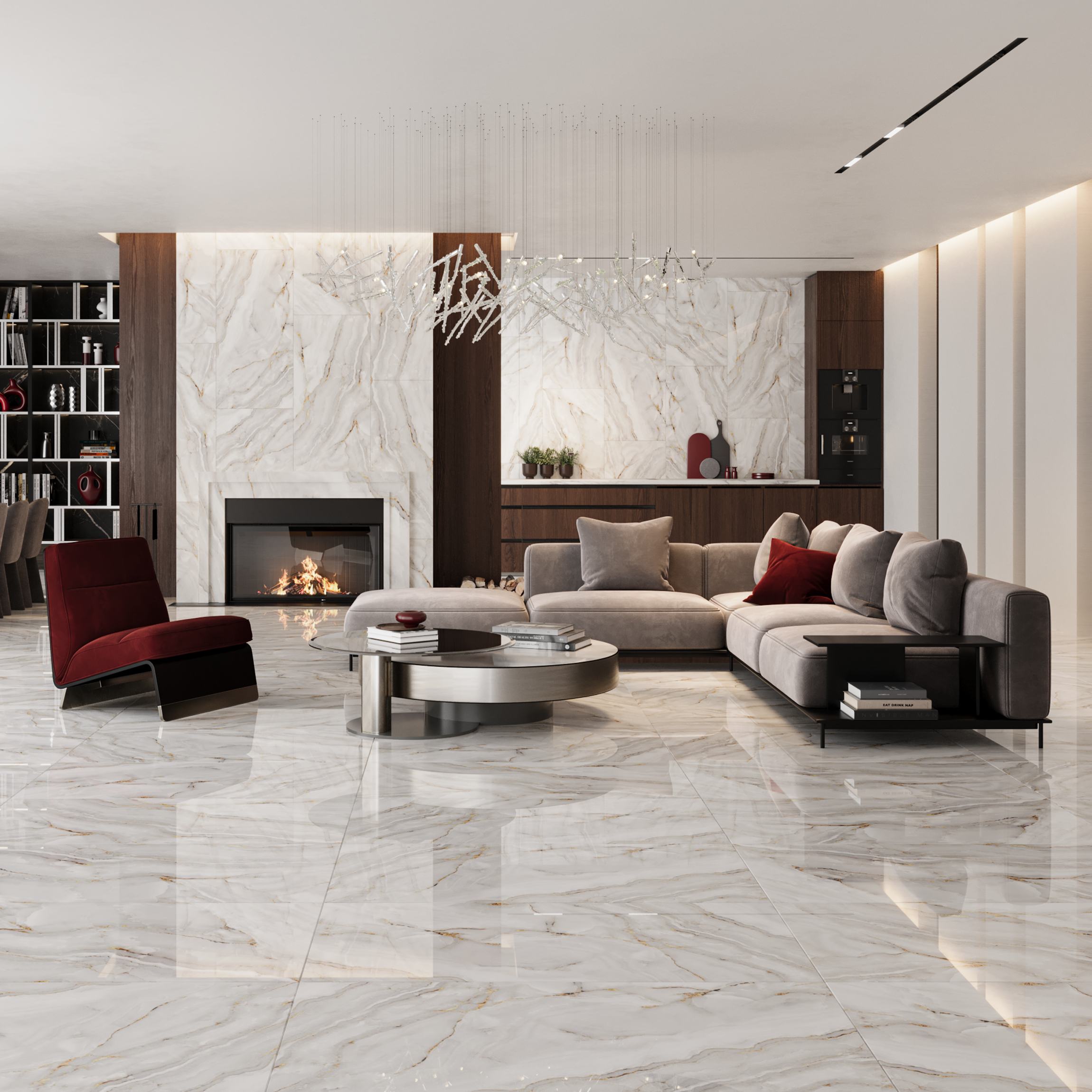 Gresie interior/exterior Butterfly, alba, 120 x 60 cm, 1,44 mp/cutie, PEI 3