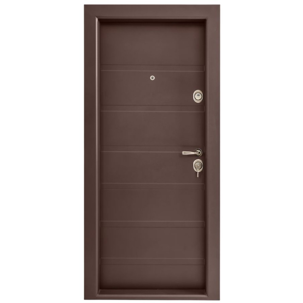 Usa metalica pentru exterior BR20. fara geam, stanga, 205 x 88 cm, maro
