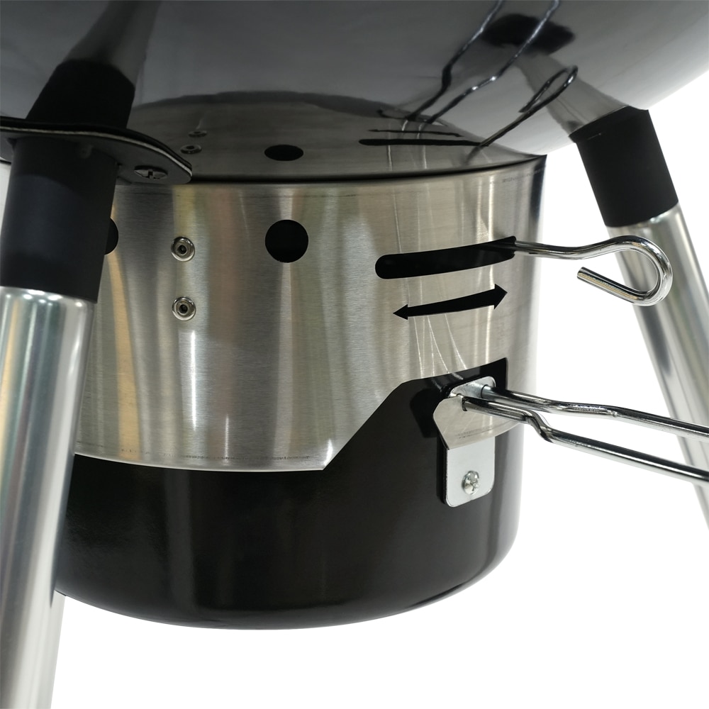 Gratar carbune GOODHOME Elland, 57 cm, 1 suprafata, 2 role, negru