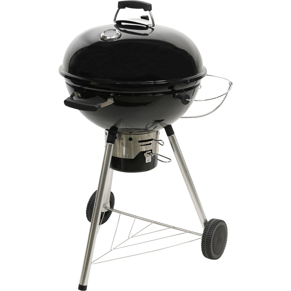 Gratar carbune GOODHOME Elland, 57 cm, 1 suprafata, 2 role, negru