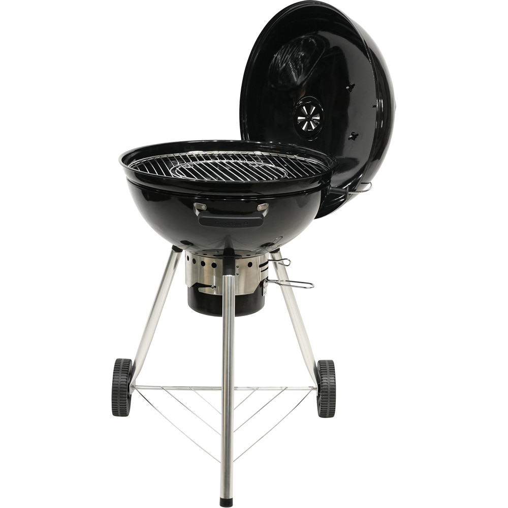 Gratar carbune GOODHOME Elland, 57 cm, 1 suprafata, 2 role, negru