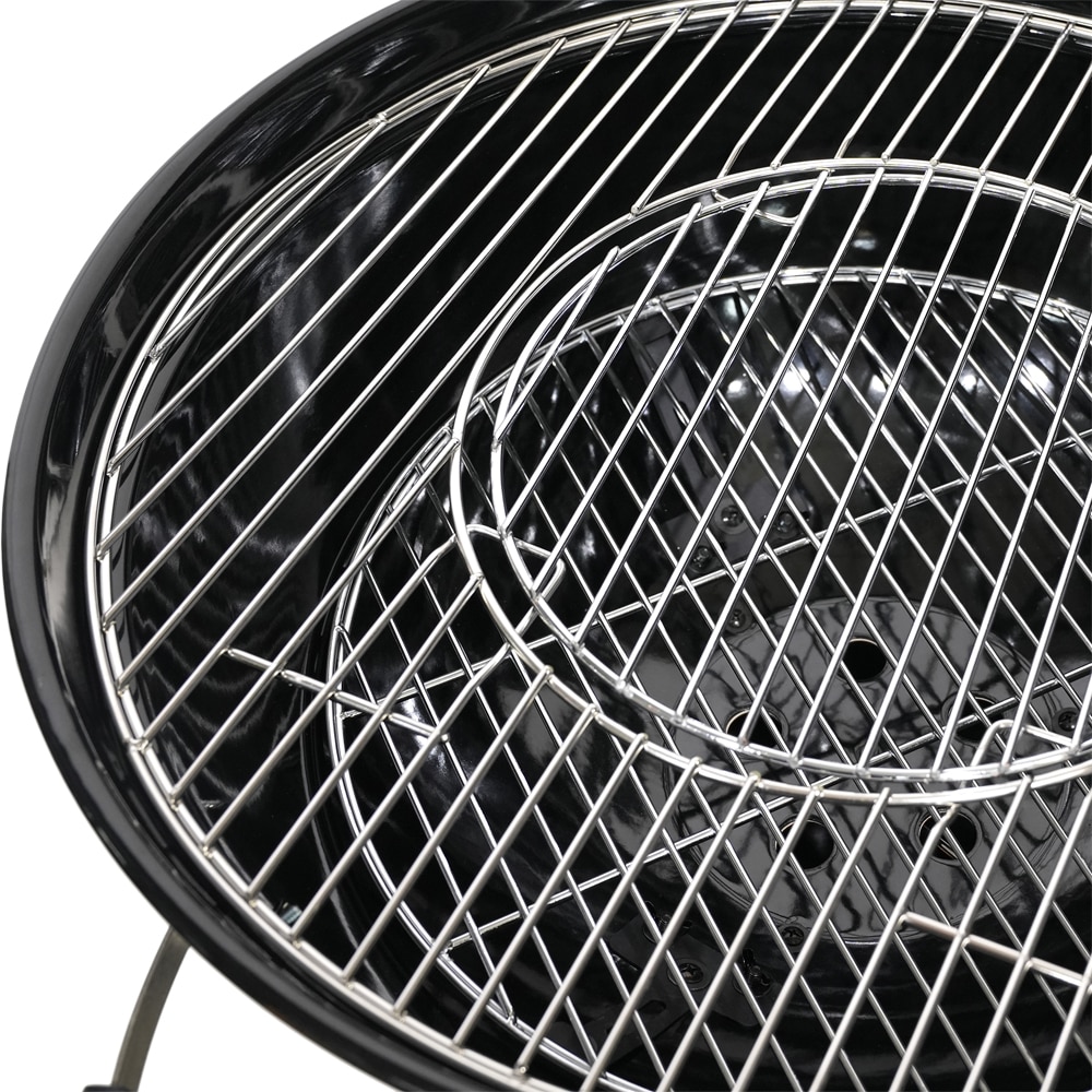 Gratar carbune GOODHOME Elland, 57 cm, 1 suprafata, 2 role, negru