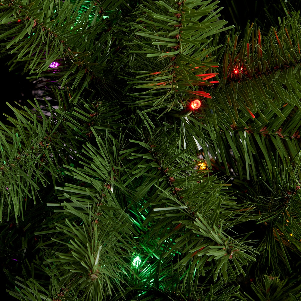 Brad artificial, 183 cm, iluminare multicolor, verde