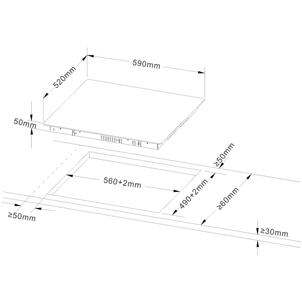 Plita incorporabila NN4ZCR60EU, Vitroceramica, 4 arzatoare, Touch Control, negru