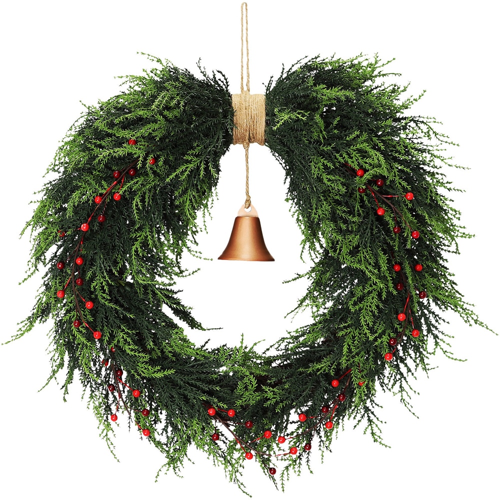 Coronita de Craciun pentru usa, 50 cm, verde