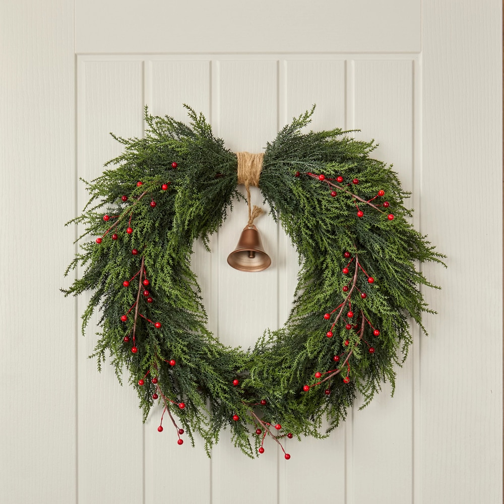 Coronita de Craciun pentru usa, 50 cm, verde