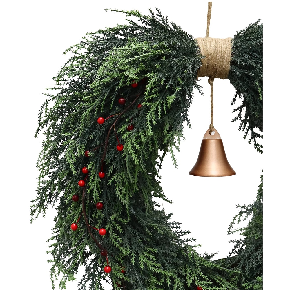 Coronita de Craciun pentru usa, 50 cm, verde