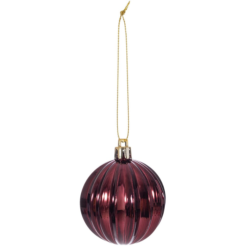 Set globuri de Craciun, 8 bucati, 6 cm, rosu