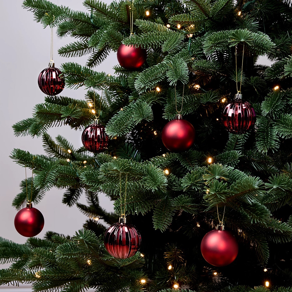 Set globuri de Craciun, 8 bucati, 6 cm, rosu