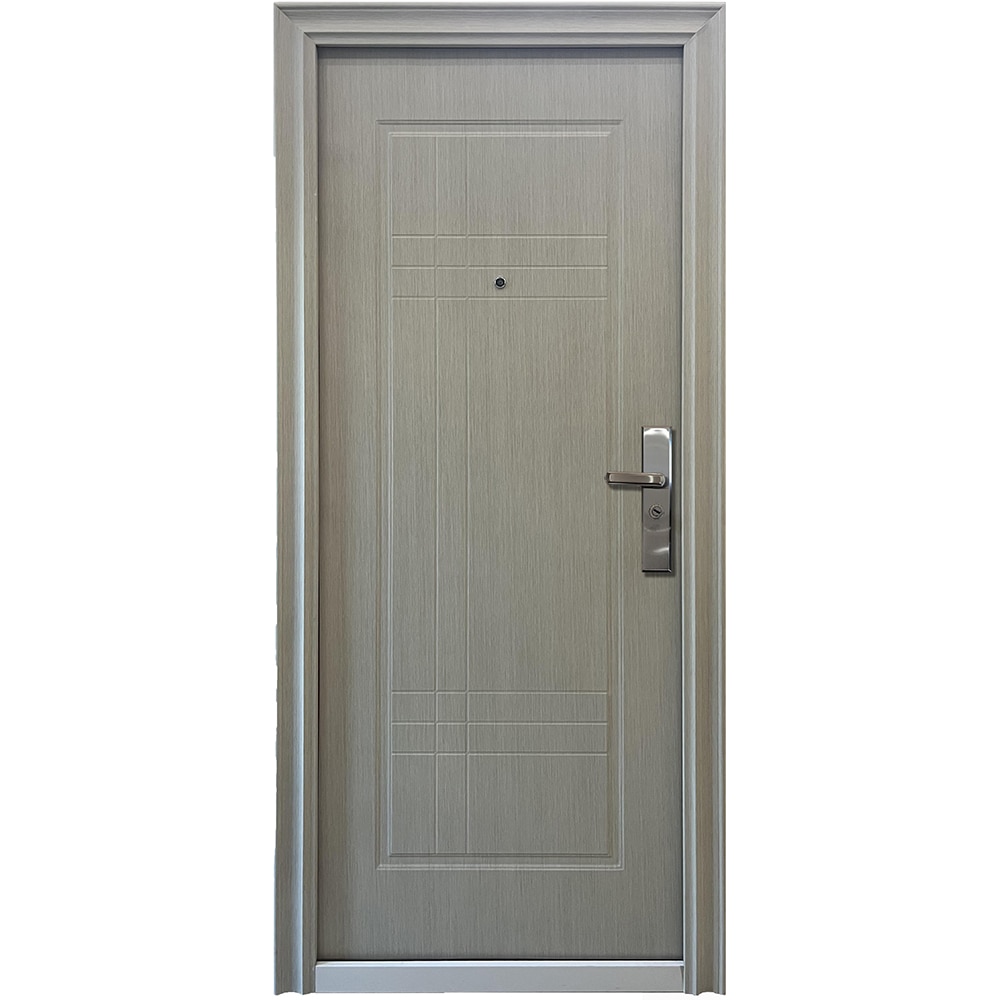 Usa de intrare pentru apartament Lines, fara geam, stanga, otel, 88 x 205 cm, bej
