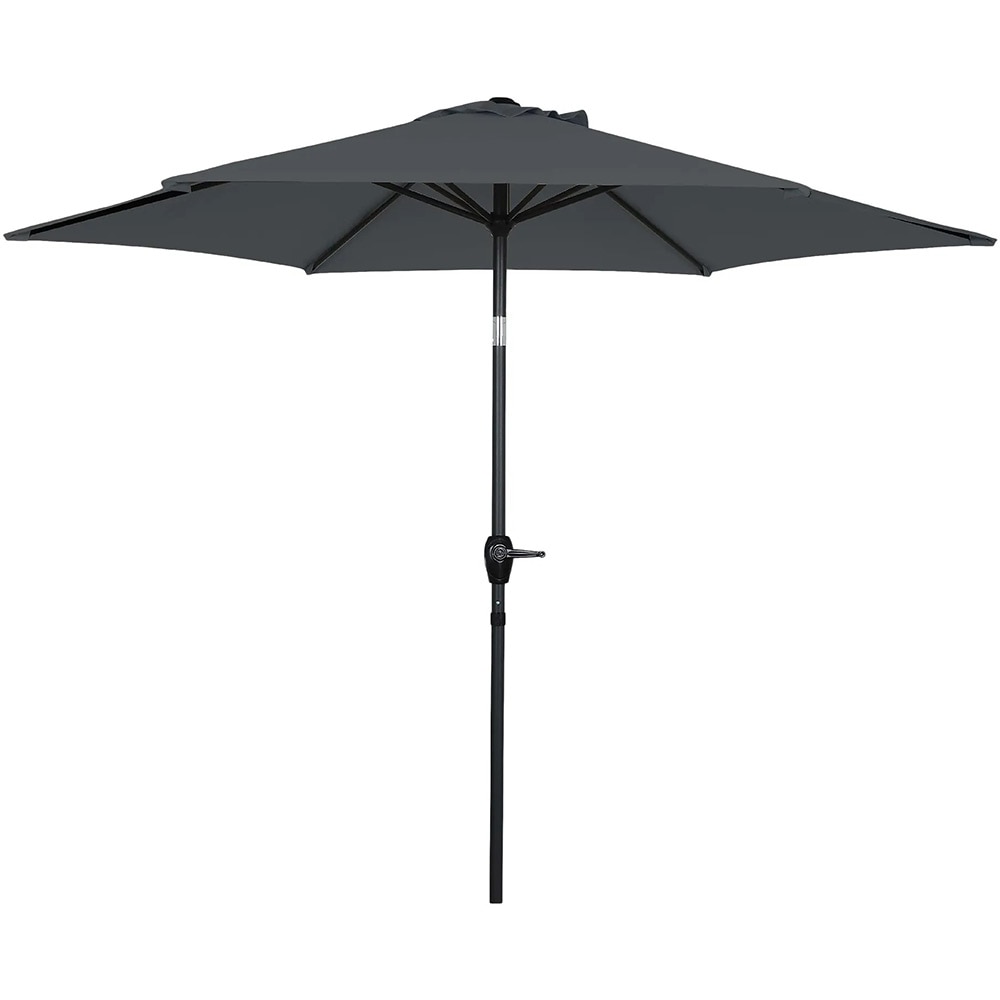 Umbrela gradina inclinabila GOODHOME Kasane, 2.5 m, UPF30, deschidere tip manivela, aluminiu si poliester, negru