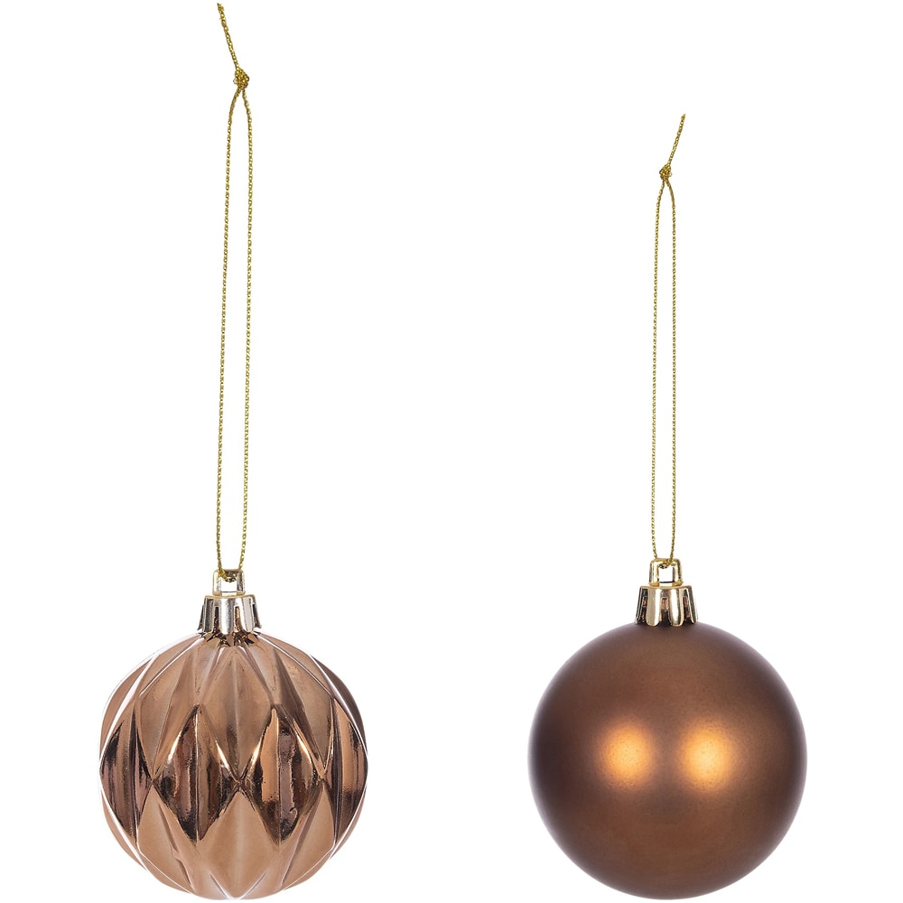 Set globuri de Craciun, 8 bucati, 6 cm, ginger