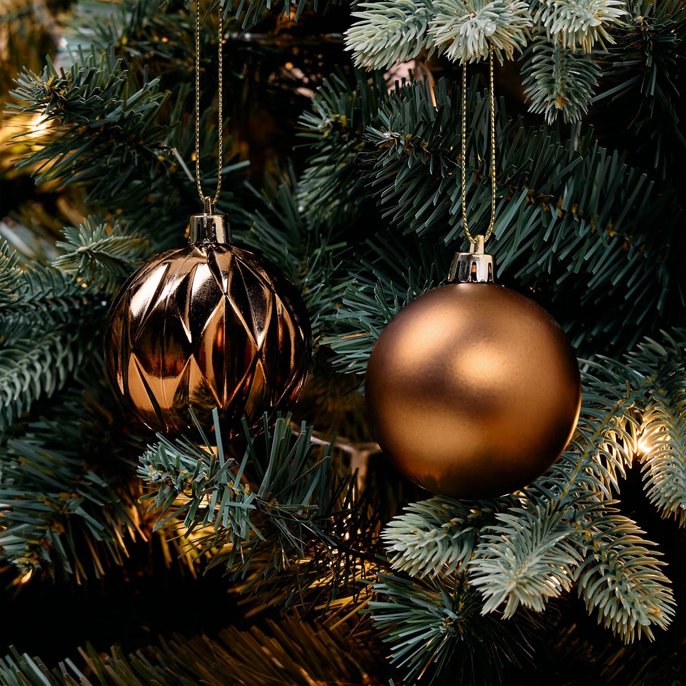 Set globuri de Craciun, 8 bucati, 6 cm, ginger