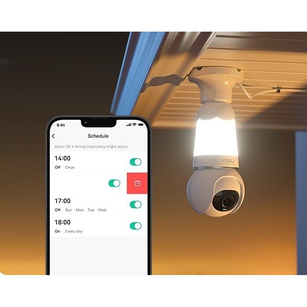 Camera IP Wireless IMOU Bulb Cam, 1620p, 5MP, IR, Night Vision, alb