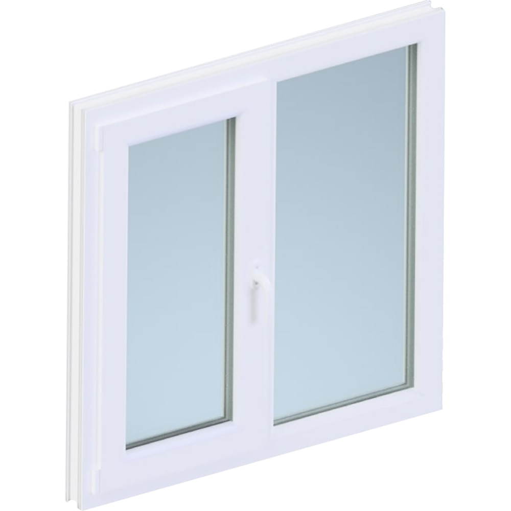 Fereastra termopan PVC, alb, 4 camere, 116 cm x 116 cm, Stanga, Simpla deschidere