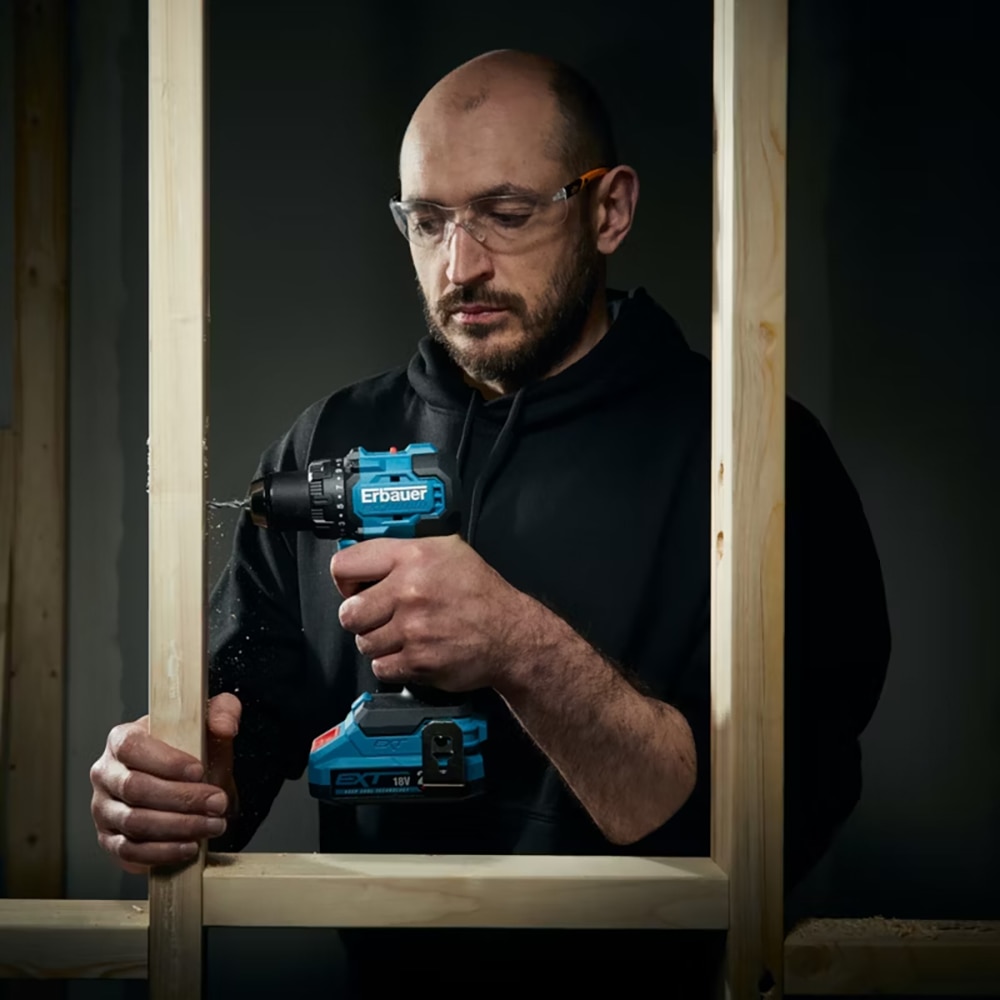 Masina de gaurit si insurubat (bormasina) ERBAUER TBD06, 2 Ah, 18 V, albastru