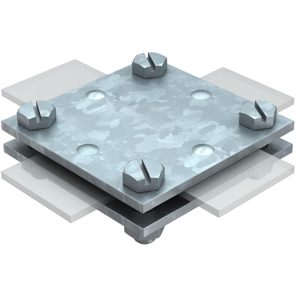 Clema legatura platbanda cruce OBO,  40 x 40mm, otel