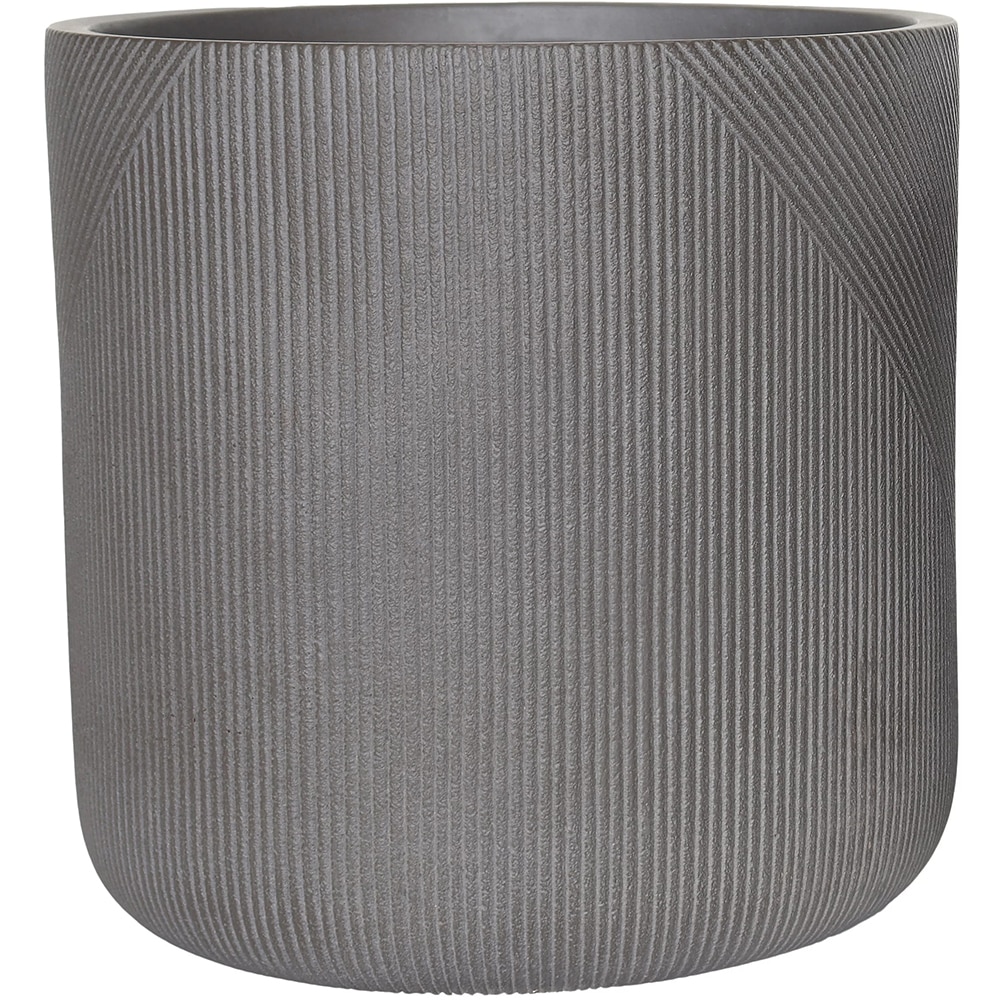 Ghiveci flori VERVE, lut, D 36 cm, gri inchis