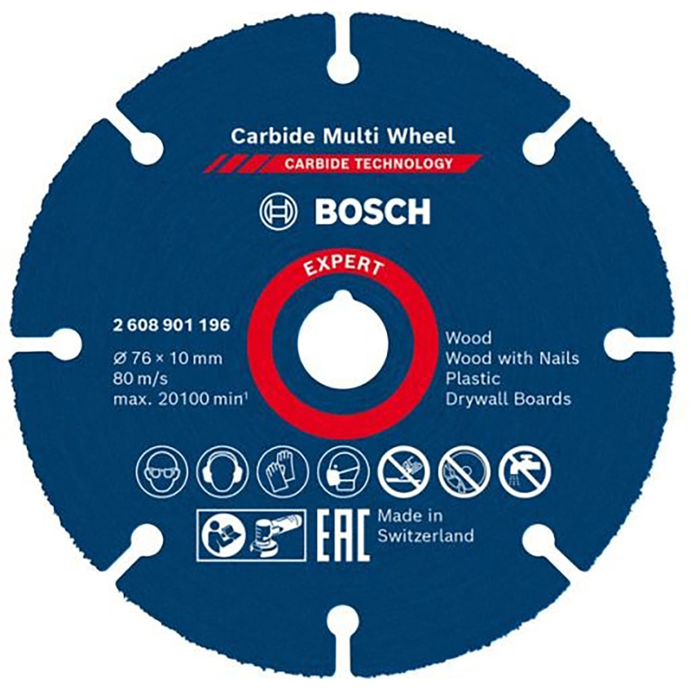 Disc de taiere pentru metal/otel BOSCH Expert Carbide Multi Wheel, 76 x 10 mm, carbura, albastru