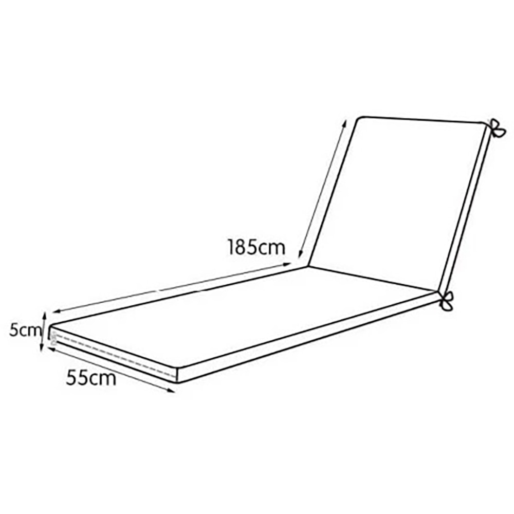 Perna pentru sezlong COCOS, 185 x 55 x 5 cm, bumbac si poliester, albastru