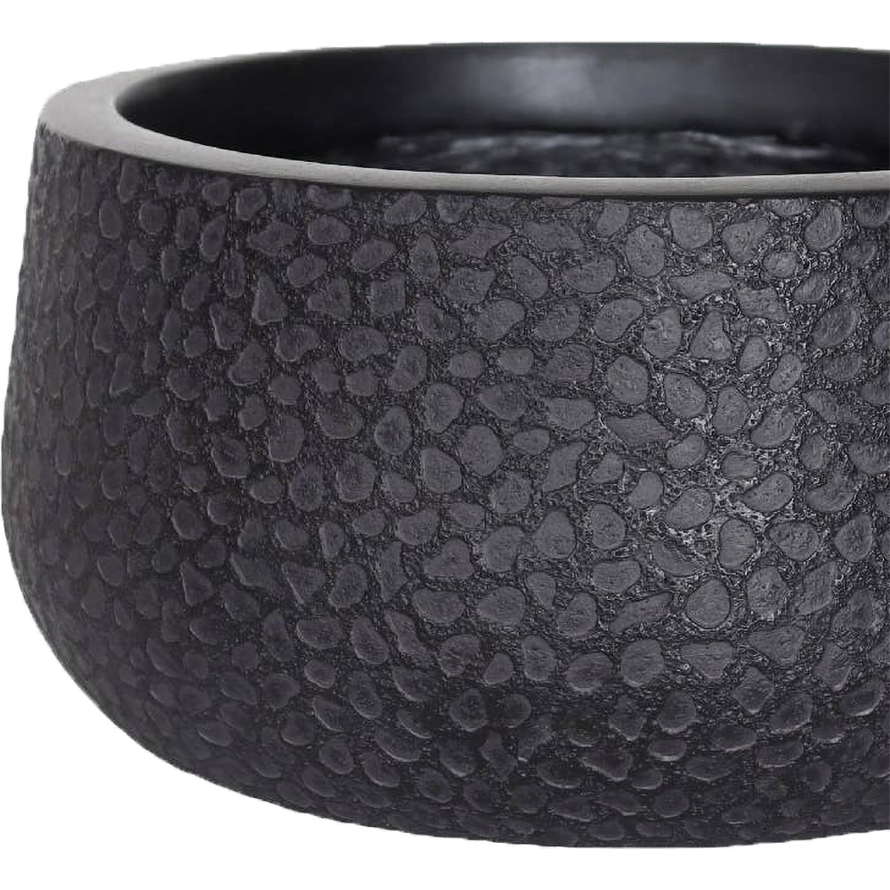 Ghiveci flori VERVE, lut, D 24 cm, negru