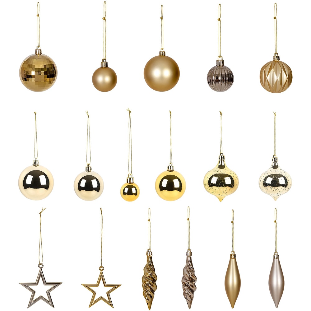Set globuri de Craciun, 40 bucati, auriu