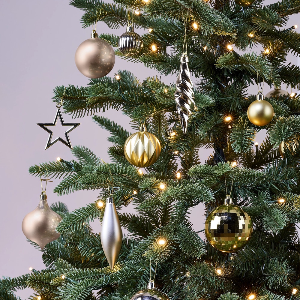 Set globuri de Craciun, 40 bucati, auriu
