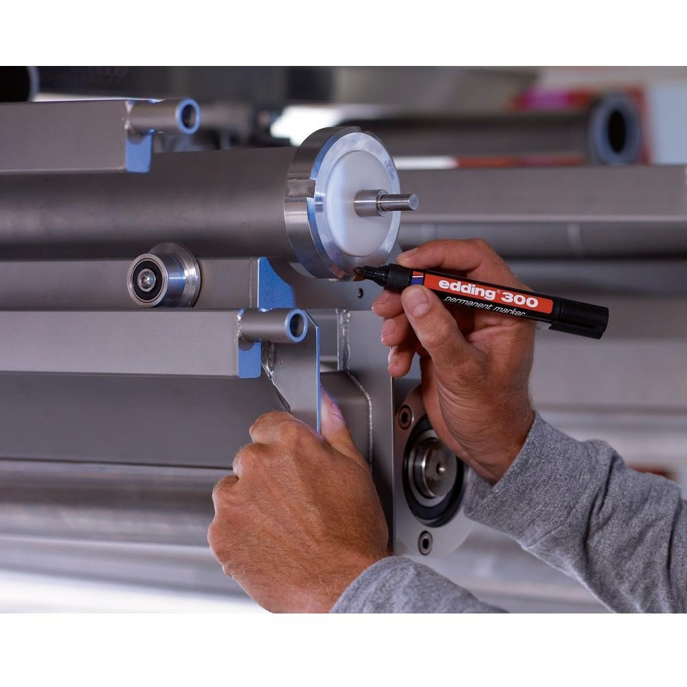 Marker permanent EDDING 300, varf rotund, 1.5-3 mm, rosu