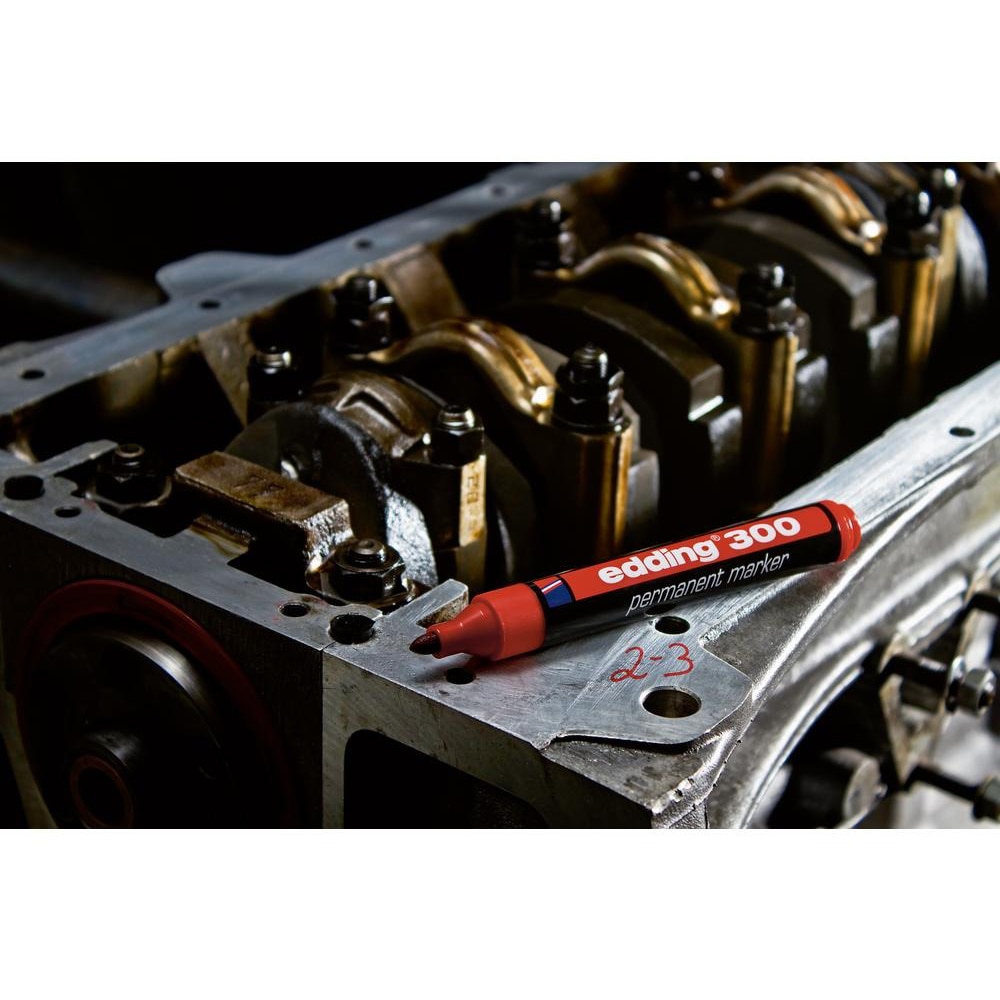 Marker permanent EDDING 300, varf rotund, 1.5-3 mm, rosu