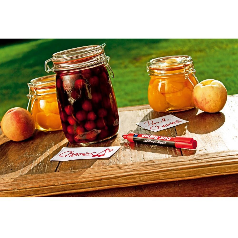 Marker permanent EDDING 300, varf rotund, 1.5-3 mm, rosu