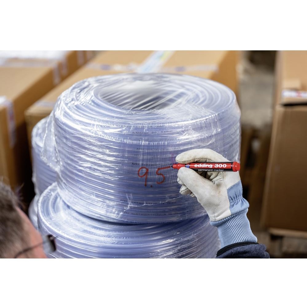 Marker permanent EDDING 300, varf rotund, 1.5-3 mm, rosu