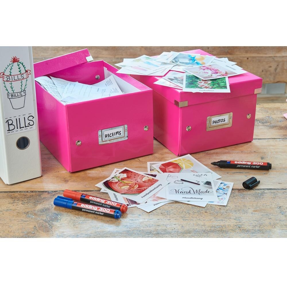 Marker permanent EDDING 300, varf rotund, 1.5-3 mm, rosu