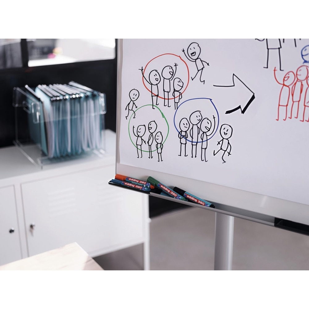 Set markere EDDING 380 pentru flipchart, varf rotund, 1.5-3 mm, 4 bucati, multicolor