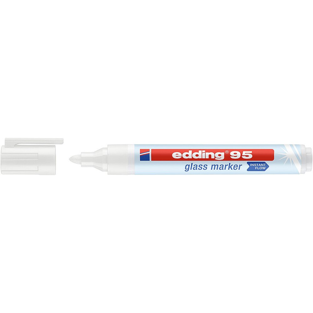 Marker pentru sticla EDDING 95, 1.5-3 mm, alb