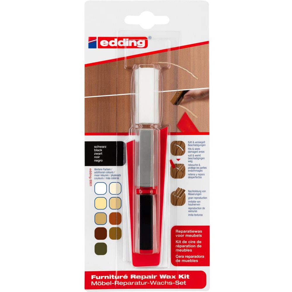 Kit EDDING 8901, ceara pentru reparatii mobila, negru