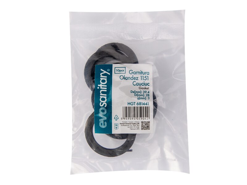 Garnitura Olandez 1151 / De[mm]: 39.4; Di[mm]: 28; g[mm]: 3; M: Cauciuc