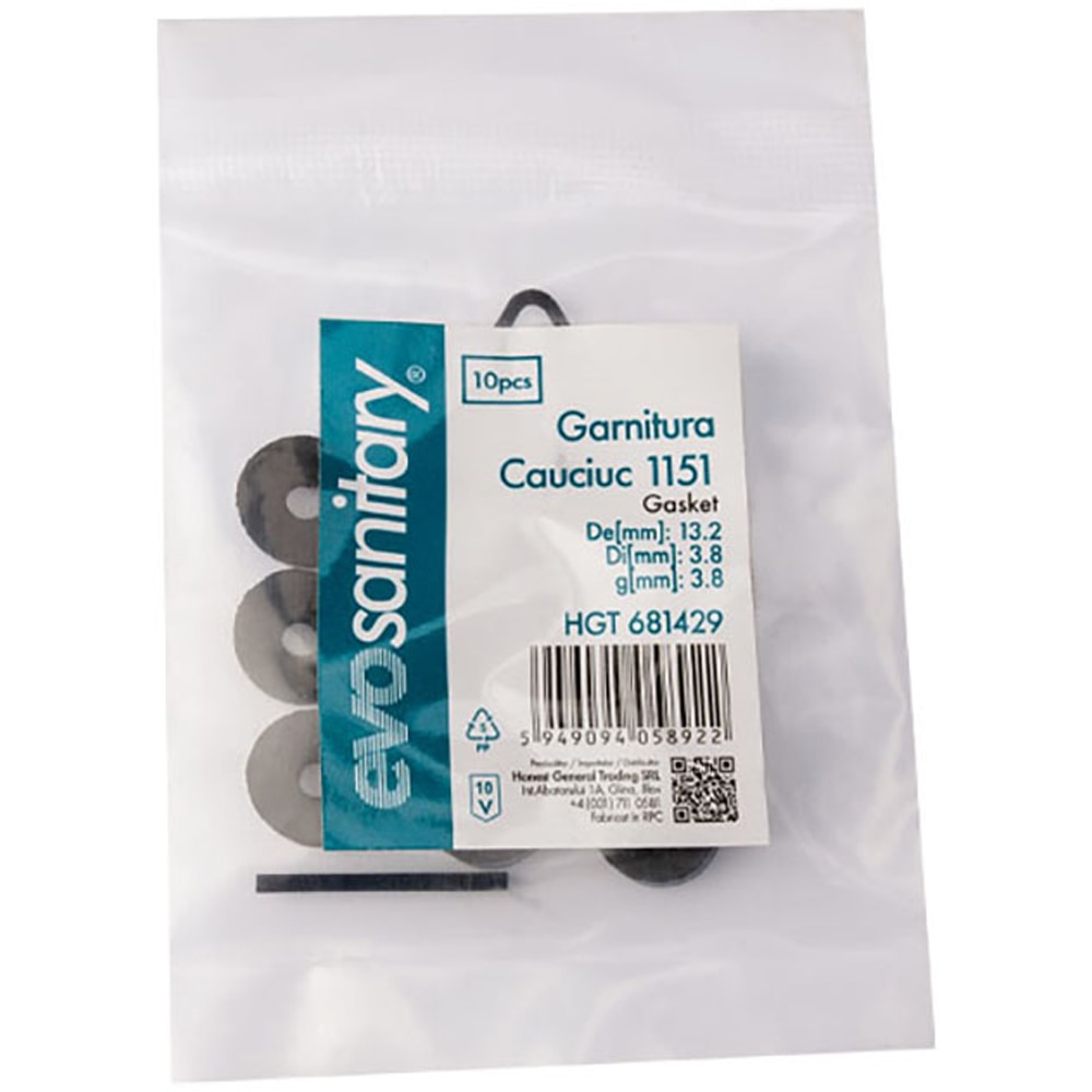 Set garnituri de cauciuc EVOSANITARY, 13.2 x 3.8, 10 bucati