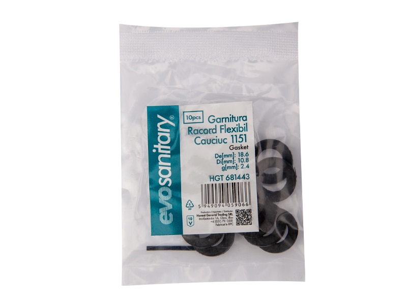 Garnitura Racord Flexibil Cauciuc 1151 / De[mm]: 18.6; Di[mm]: 10.8; g[mm]: 2.4