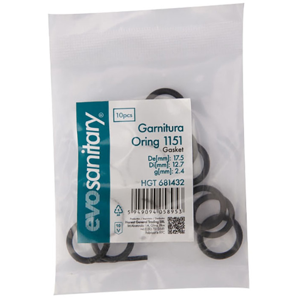 Set garnituri O-Ring EVOSANITARY, 17.5 x 12.7 mm, 10 bucati