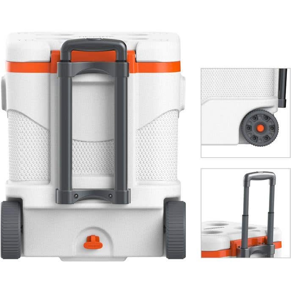 Lada frigorifica tip troler DURAMAX 101499422, 45 L, suport umbrela, alb