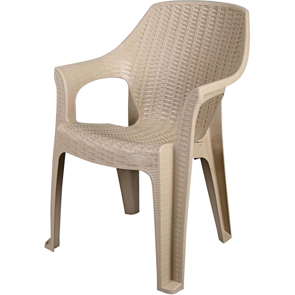 Scaun gradina Outdoor Living, plastic, 55 x 62 x 84 cm, maro deschis