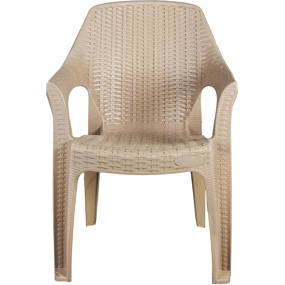 Scaun gradina Outdoor Living, plastic, 55 x 62 x 84 cm, maro deschis