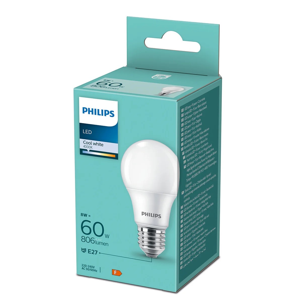 Bec LED PHILIPS 8719514257580, E27, 8W, 806lm, lumina neutra