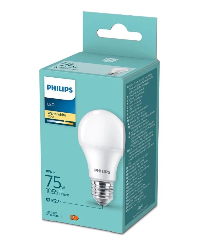 Bec LED PHILIPS 8720169253841, E27, 10W, 1055lm, lumina calda